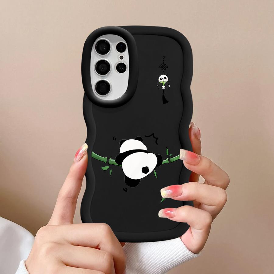Cartoon Cute Panda Soft Phone Cover Case for Samsung Galaxy S21 S25 A26 S23 Plus S22 Ultra S20 FE A25 S24 A36 A54 A35 A34 A24