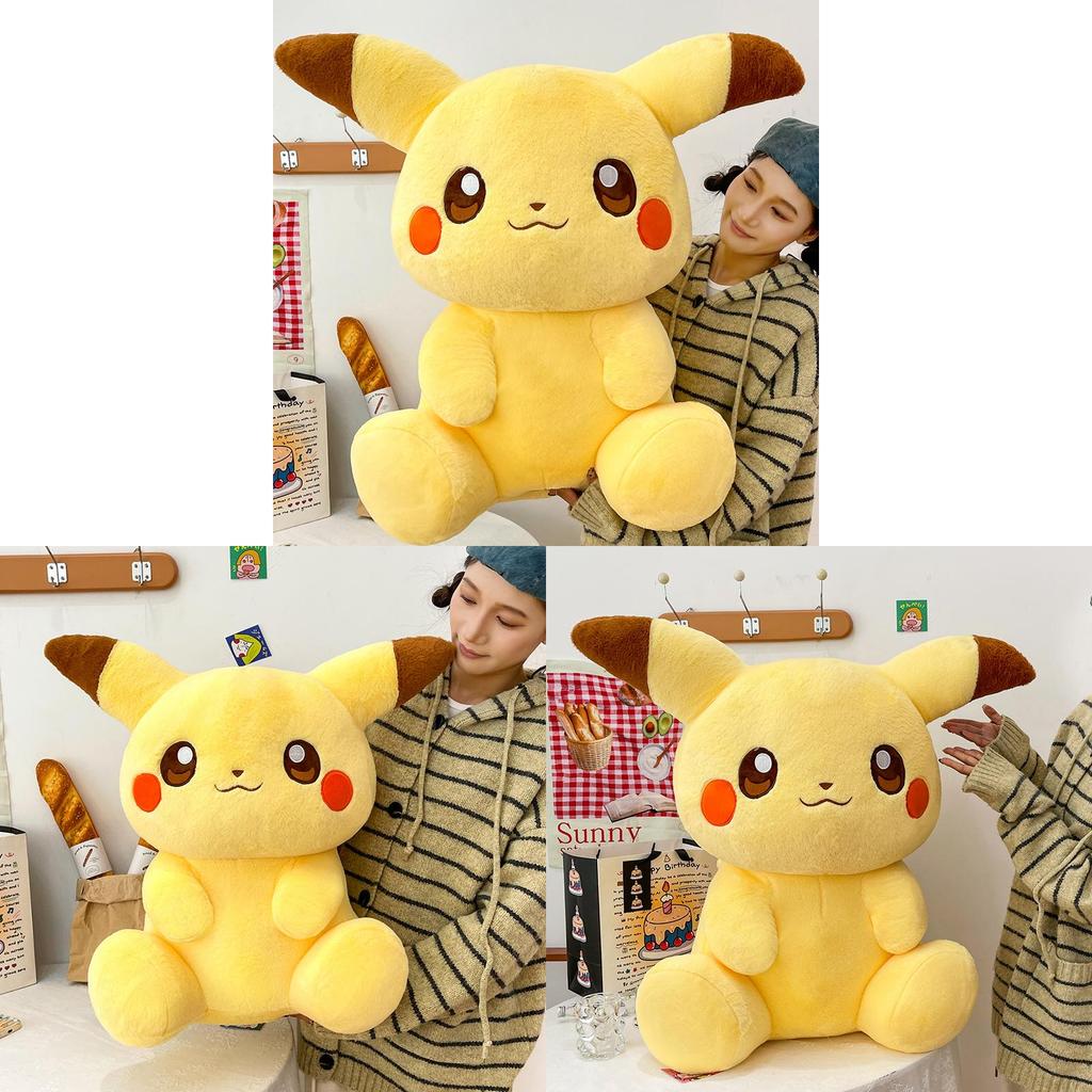Pikachu Plush Toy For Kids With Rabbit Fur Material 40cm Cute Cartoon Character Gift For Children