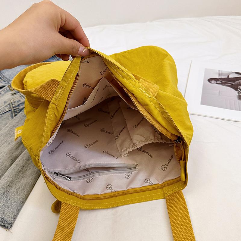 Solid Color Lightweight Women's Foldable Shoulder Bag Tote Bag
