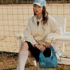 New Champion Fabric Shoulder Bag Unisex Black/Milk White/Medium Blue Denim U5AACPU32
