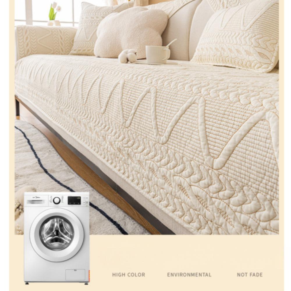 Nordic Washed Pure Cotton Sofa Cushion Non-slip Jacquard Four-season Universal Sofa Cover