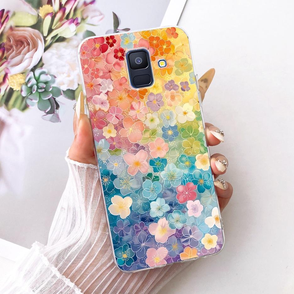 For Samsung Galaxy A6 2018 Case SM-A600F Luxury Butterfly Painted Cover Soft Silicone Shell For Samsung A6 Plus A6+ A605F Fundas