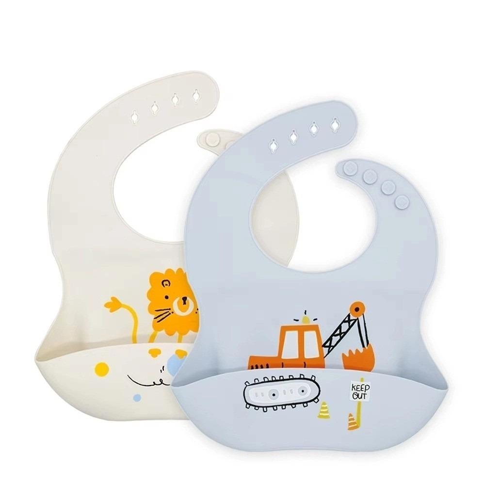 Cartoon Printed Baby Bibs Soft Silicone Toddlers Bibs Cute Waterproof Bibs  Newborn