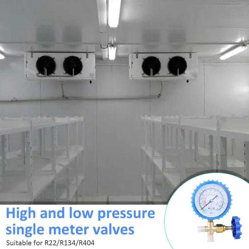 Professional Manifolds Gauge Aluminum Pressure Gauge Air Conditioner Charging Pressure Gauge Suitable for R22/R134/R404
