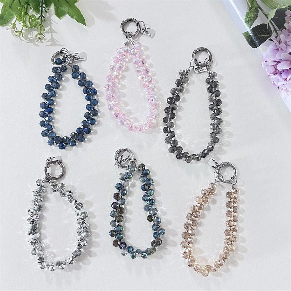 Detachable Crystal Bead Pendant Glitter Wrist Crystal Chain Stylish Bag Pendant  for Women Girls