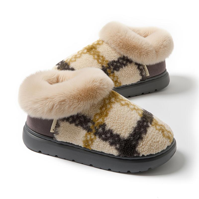 

Хлопковые тапочки женские зимние новые домашние комнатные с сумкой и толстой подошвой теплые плюшевые хлопковые туфли 44/45 yards