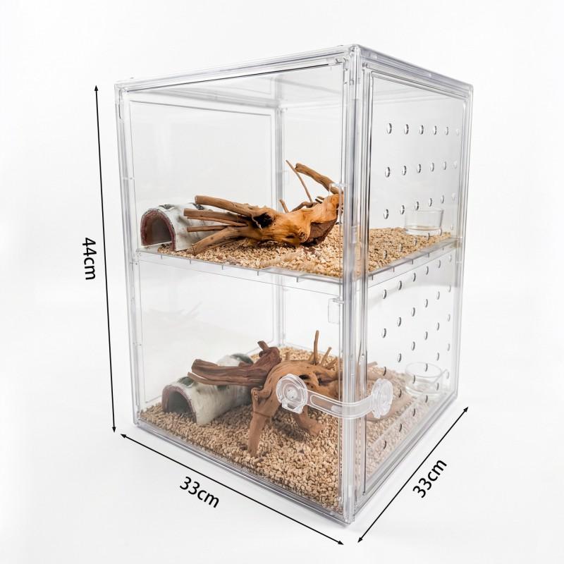 Acrylic Transparent Hermit Crab Terrarium With Escape-Proof Design Coconut Fiber Substrate Setup Reptiles Geckos