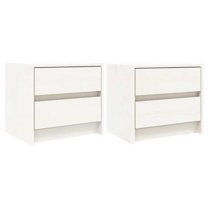 Maison Exclusive - Tables de chevet 2 pcs blanc 40x31x35,5 cm bois de pin massif
