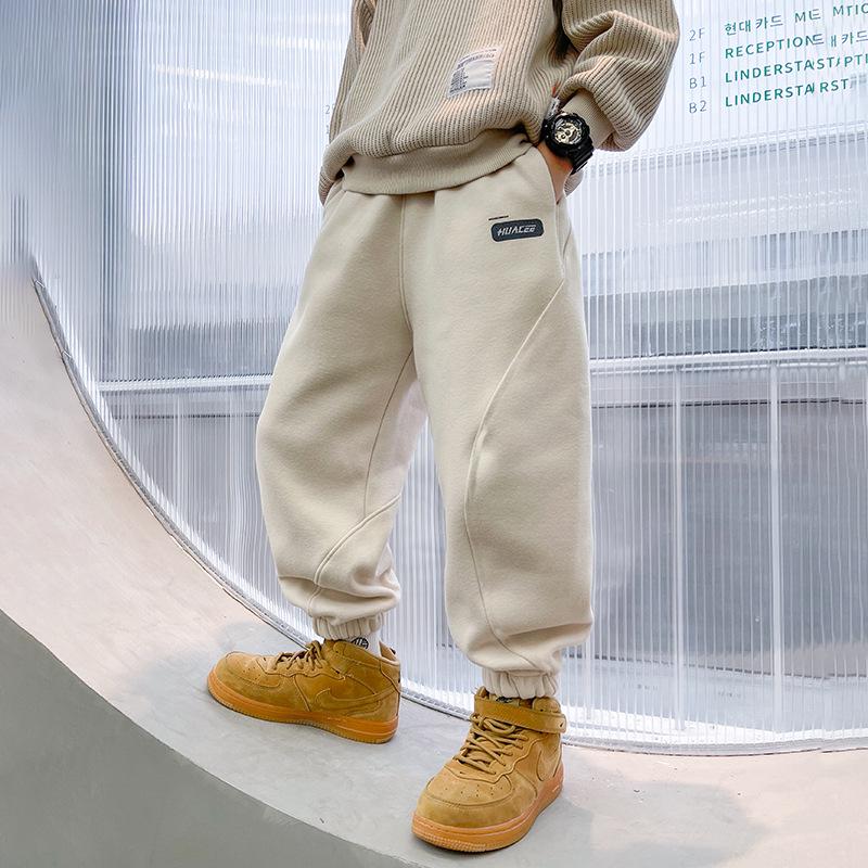 

Детские плюшевые вязаные спортивные штаны с пандой на осень/зиму 2024 160 cm