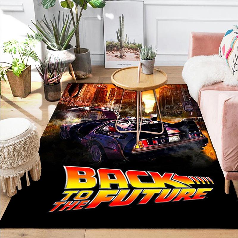 Back To the Future DeLorean Rug Floor Mat for Living Room or Bedroom Soft and Comfortable Carpet a Gift for Birthday and Holiday.SFF0917329