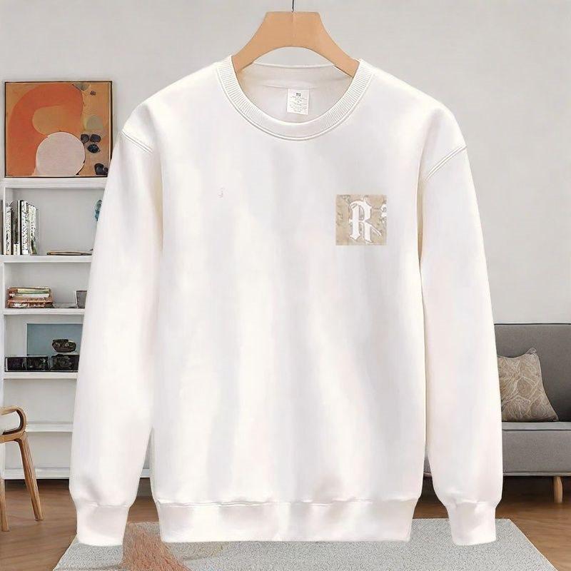 Men's American Print Fleece-Lined Sweatshirt - Loose Fit, Thick, Casual Crew Neck, Trendy Long Sleeve Top