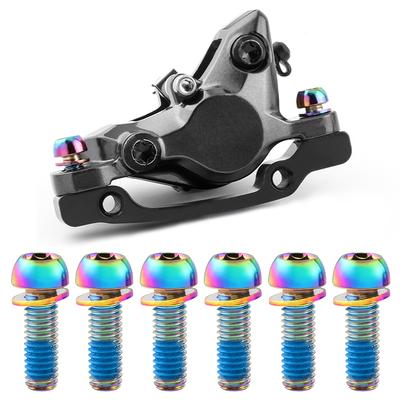 6Pcs M6x17mm Bike Crank Caliper Handlebar Stem Fixing Screws with Washer Bike Disc Brake Clamp Bolts for Fixing Brake Lever