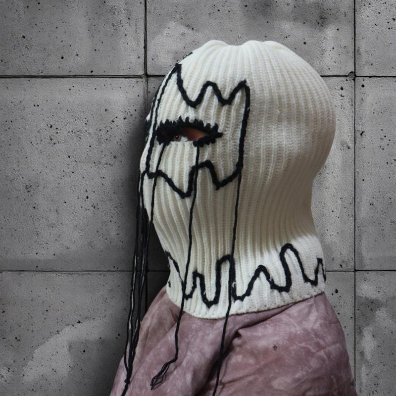 Knitted Balaclava Hat Mask Headgear For Halloween Event Windproof Face Cover Hat For Skiing Hiking And Outdoor Activity