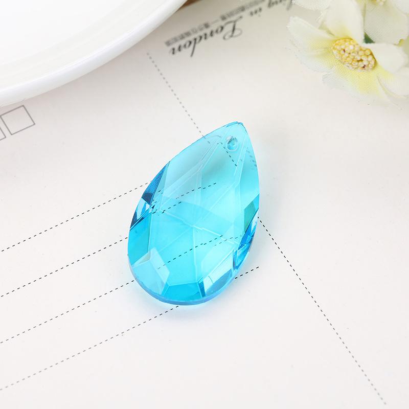 D5 5Pcs DIY Crystal 38mm Waterdrop Colorful Faceted Pendant Prism Chandelier Party Wedding Curtain Christmas Hanging Ornaments