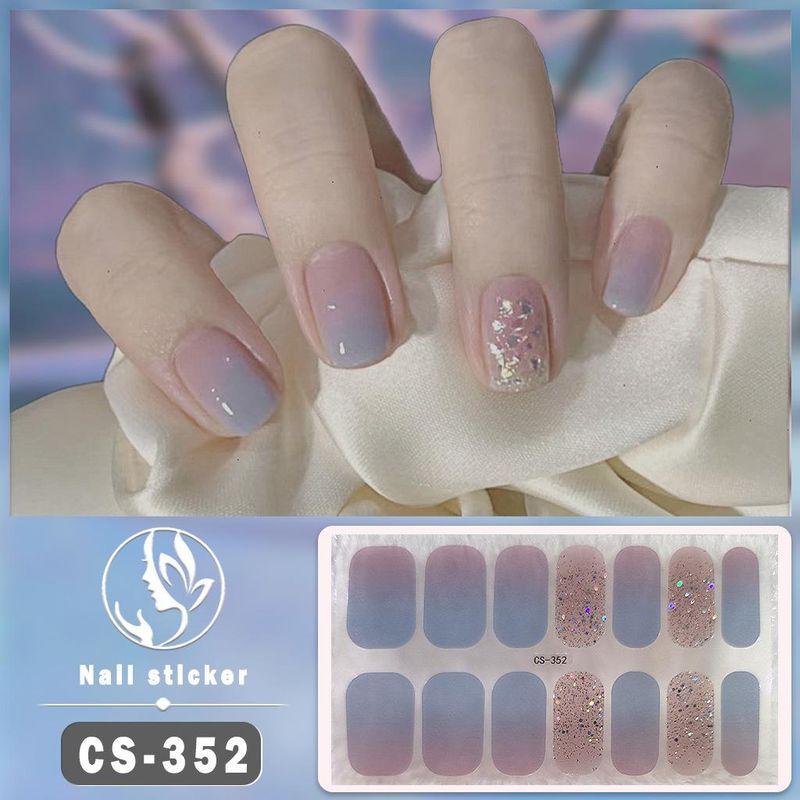 

Gel UV Nail Sticker Nail Applique Waterproof Patch Pure Color Onion Powder Jump Color Gradient Color Direct Nail Sticker CS352