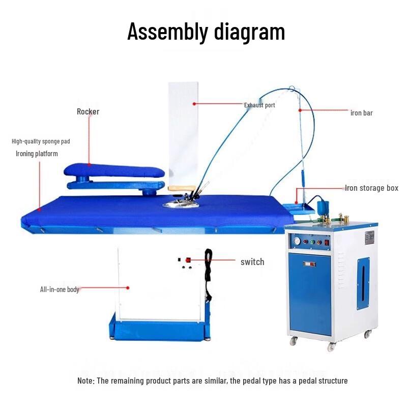 JZDASI Industrial Self-Suction Ironing Table with Steam Generator CN Plug (adapter Included)