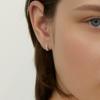 Lunne Silver 925 Triple Square Stone One-Touch Earrings #Lse87