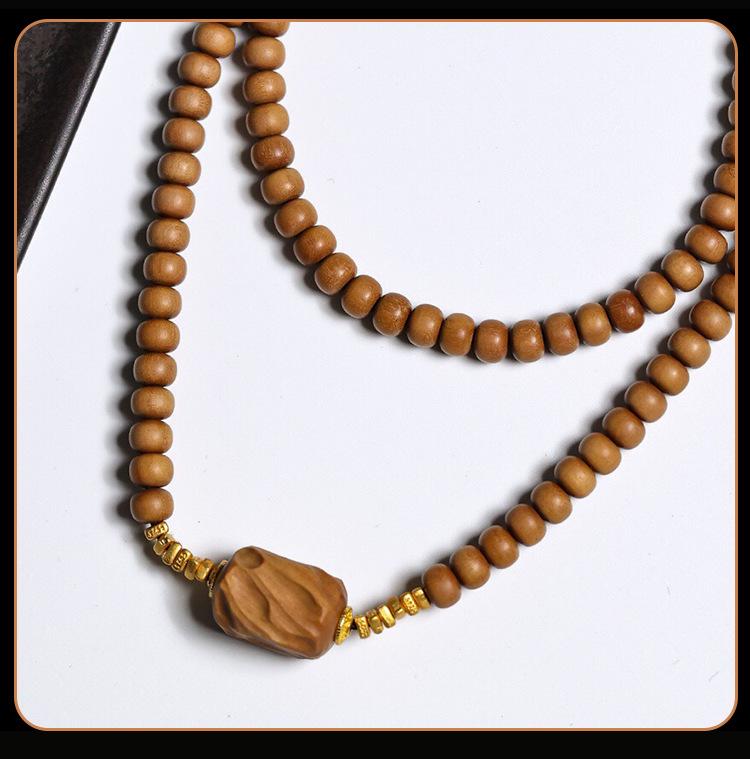 Vintage Sandalwood Bead Bracelet for Men and Women - Retro Style Prayer Chain