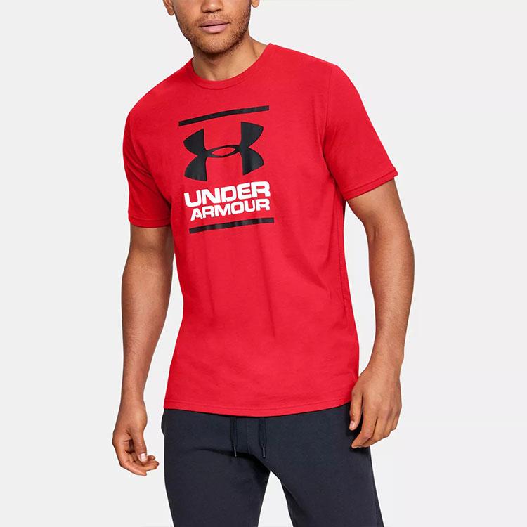 Under Armour Casual Round Neck Sports Breathable Straight T-Shirt Men Tops Red 1326849-602
