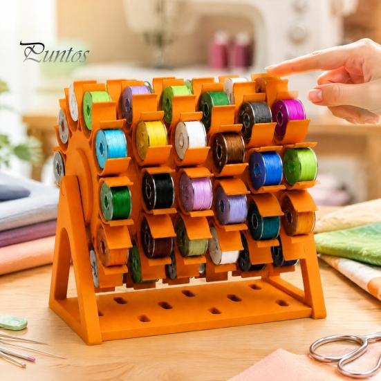 Plastic Thread Stand 60-Spool Sewing Organizer Rack, 360 Degree Swivel Space Saving Professional Tailoring Tools Stand, Tabletop Storage Holder