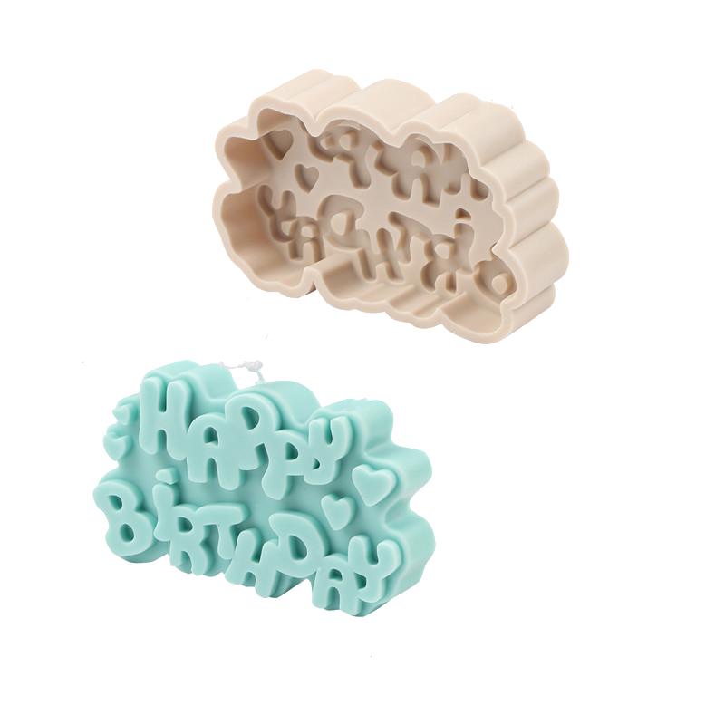 Slogan Letter Waves Candle Silicone Mold DIY Making Geometric Aroma Candle Resin Candle Molds DIY Gift Clay Craft Home Decor