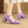Mode Elegante frauen Heels Große Größe 45 Pumps Mary Janes Schuhe Schwarz Silber Grün Lila Absätzen Büro Hochzeit Schuhe für Mädchen