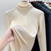 Medium-necked German velvet bottoming shirt for women's heating and warmth long-sleeved autumn and winter new double-sided velvet inner top for women
