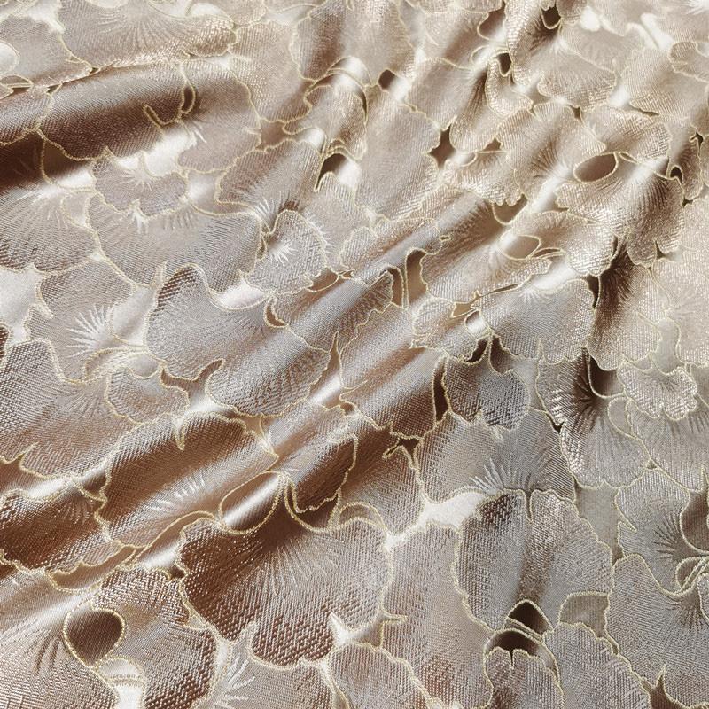 100*75cm Ginkgo Pattern Jacquard Brocade Fabrics For Satin Dress Designer Sewing Cheongsam Kimono Garment Diy Patchwork Material