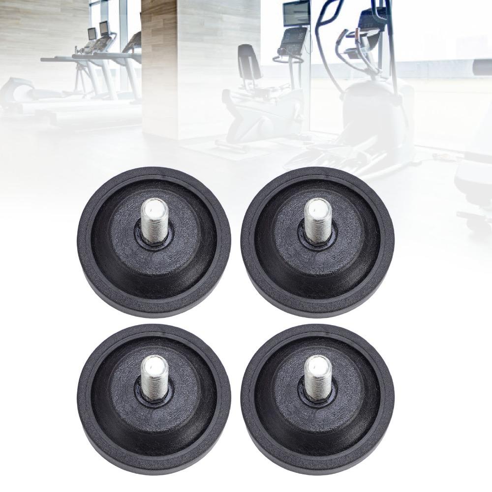 4pcs Black Furniture Leveling Feet M10 Thread Rubber Feet Bumpers Noise Reduction