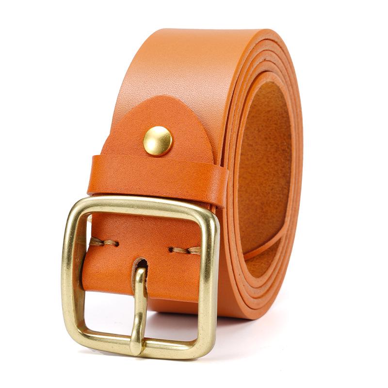 Retro Men's Cowhide Leather Pin Buckle Belt - Versatile Business Casual for All Ages