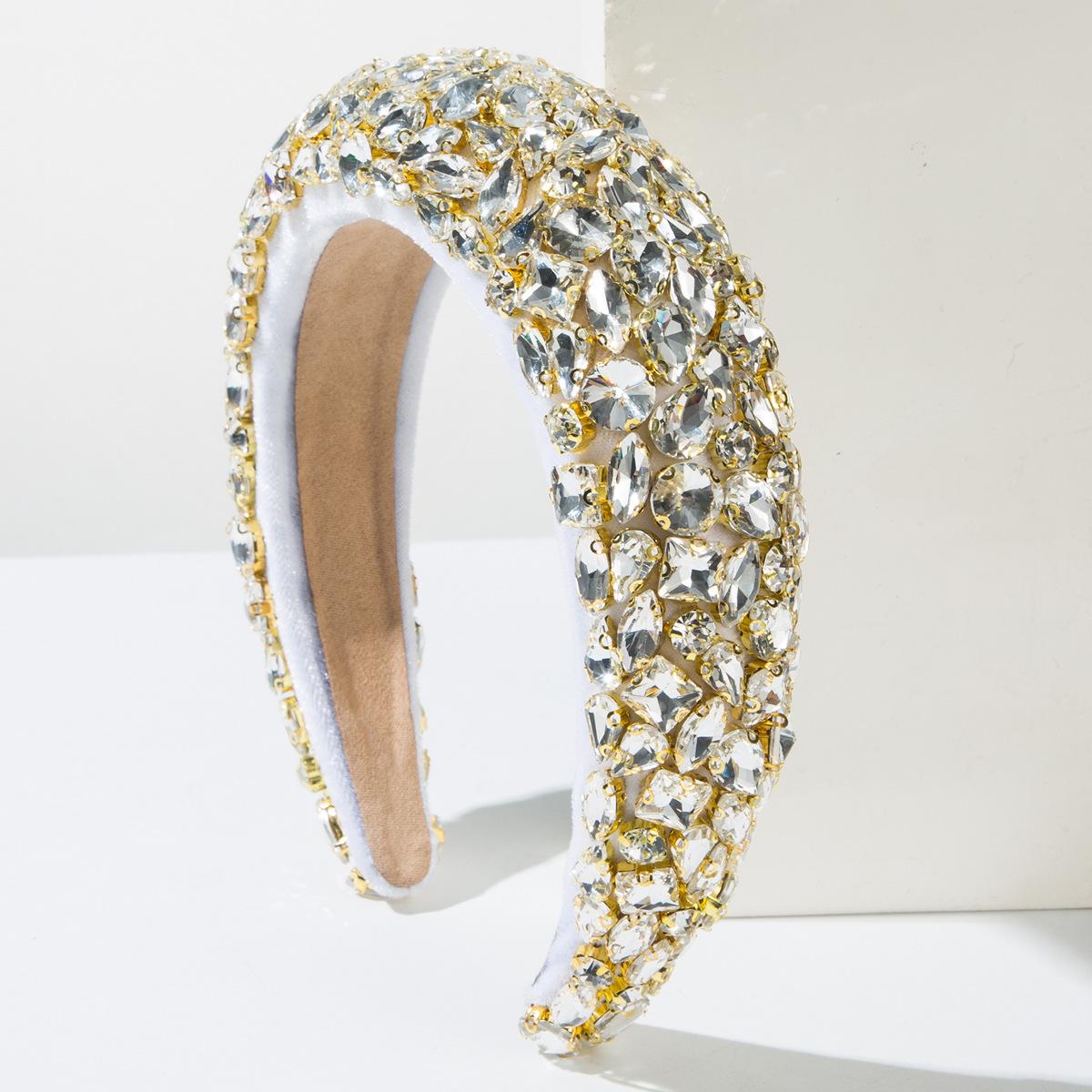 

Мягкая черно-розовая повязка на голову со стразами, инкрустированная кристаллами, бархатная широкая повязка для волос, праздничный головной убор, аксессуары для волос для женщин и девочек