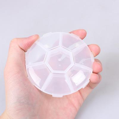 Circular Pill Box 7 Slots Round Daily Weekly Tablet Pill Case Splitter Medicine