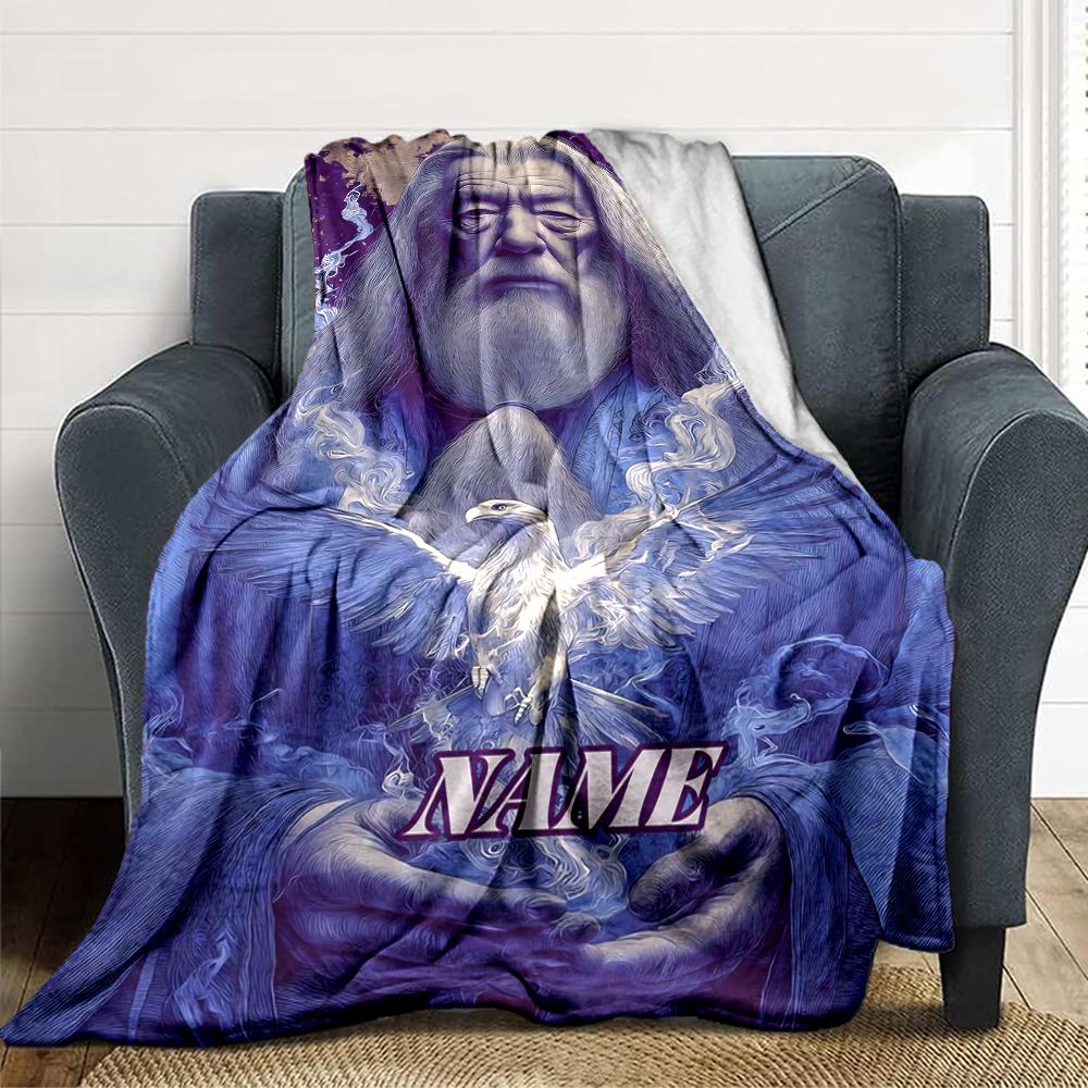 Custom Name "Night Forest Moonlight" Blanket for Couch & Bed, Plush Cozy Fuzzy Blanket Super Soft & Warm Blankets for Fall and Winter. 0908110