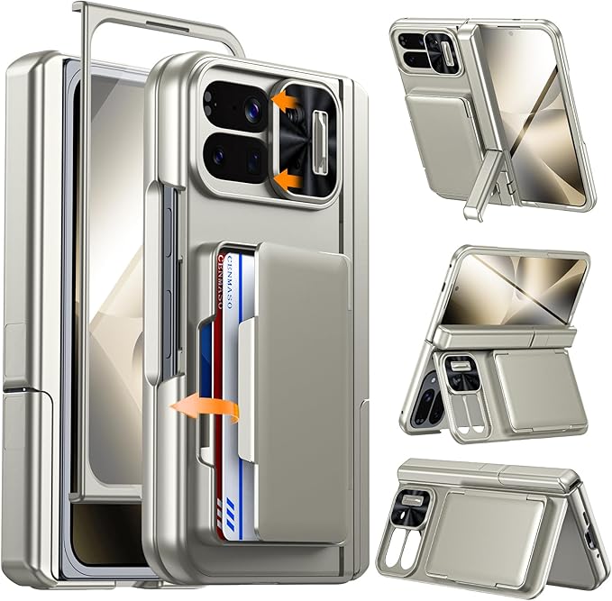 

Screen Protector,Card Holder [RFID Blocking] Camera Cover,for Google 10 Pro Fold Case,Built in Kickstand-Purple