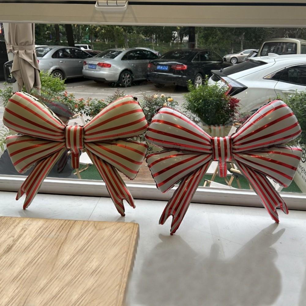 Cute Multi-purpose Bow Balloon Large Size Ins Style Matte Balloon Lightweight Striped Balloon Photo Props
