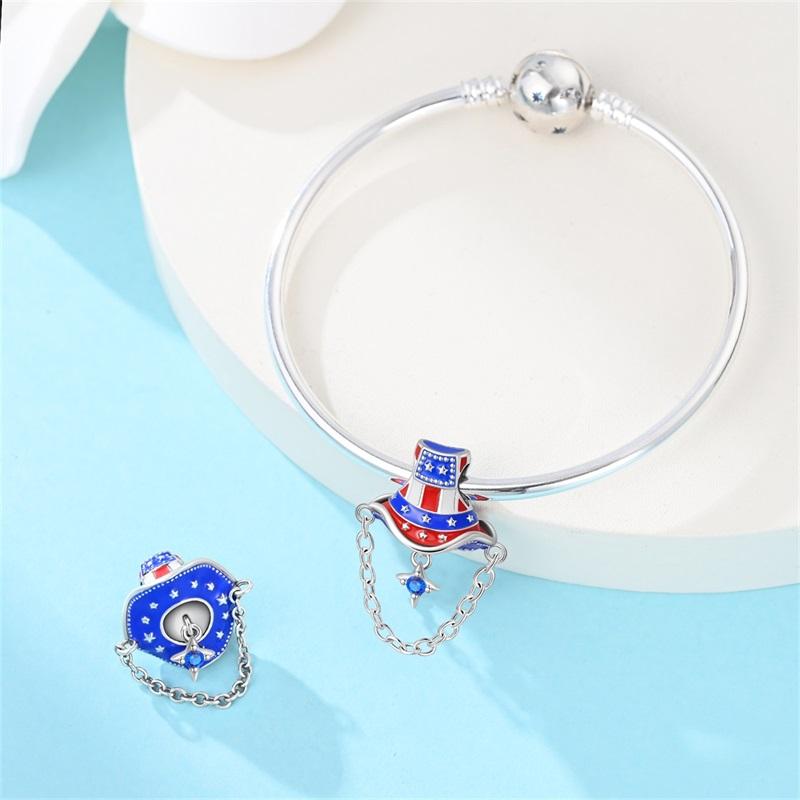 Original Cool Charms Bead Copper American Western Cowboy Hat Pendant For Woman Man Jewelry For Bracelet Accessories