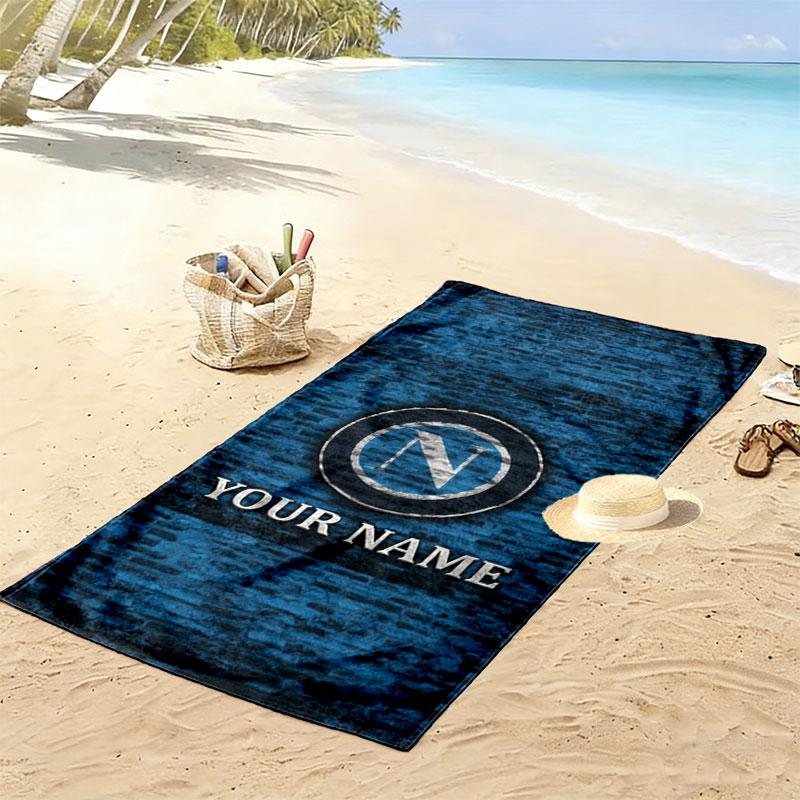 SSC Napoli Custom Name Print Beach Towel, Large Soft Quick Dry Towel for Beach Camping Swimming