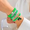 Festival Gifts Foliage Letter Bracelet Simple Green Beaded Bracelet Beer Festival Bracelet