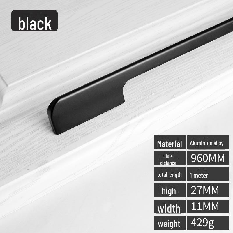 

Длинная черная ручка для шкафа и ящика из алюминиевого сплава