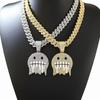 Diamond Icy Face Emoji Pendant Cuban Chain Necklace – Hip Hop Style for Men and Women