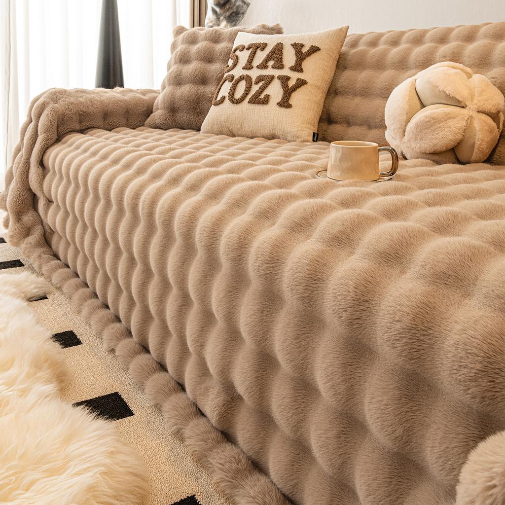 New Cream Style Sofa Cover Cloth Autumn and Winter Sofa Towel Full Cover Thickened Plush Cushion Anti-cat Scratch Cover Blanket