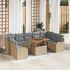 Garden Sofa Set with Cushions 10 Pcs Beige and Light Grey