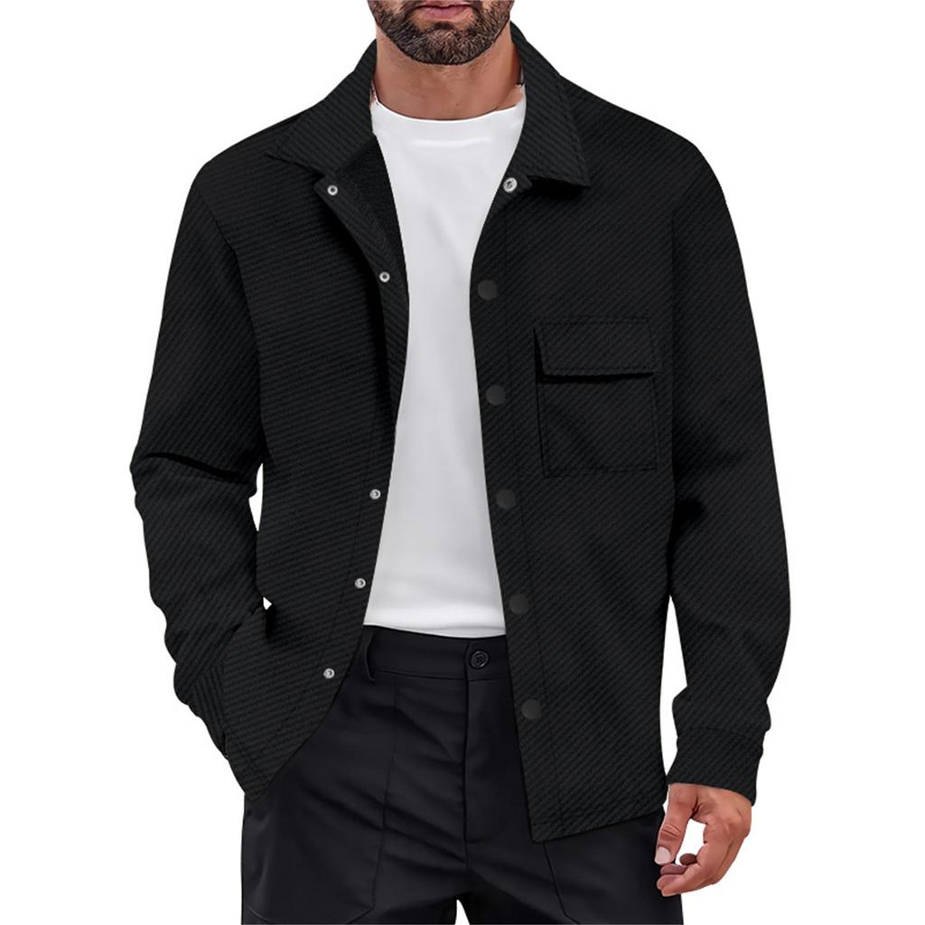 Veste Manteau Homme Style Américain Rétro Loisirs Tricot Col Rabattu