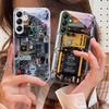Mechanical Device Black For Samsung Galaxy A14 4G 20 30 52 20S 21S 22 A32 33 34 42 50 51 53 54 70 71 72 73 5G Glass Phone Case