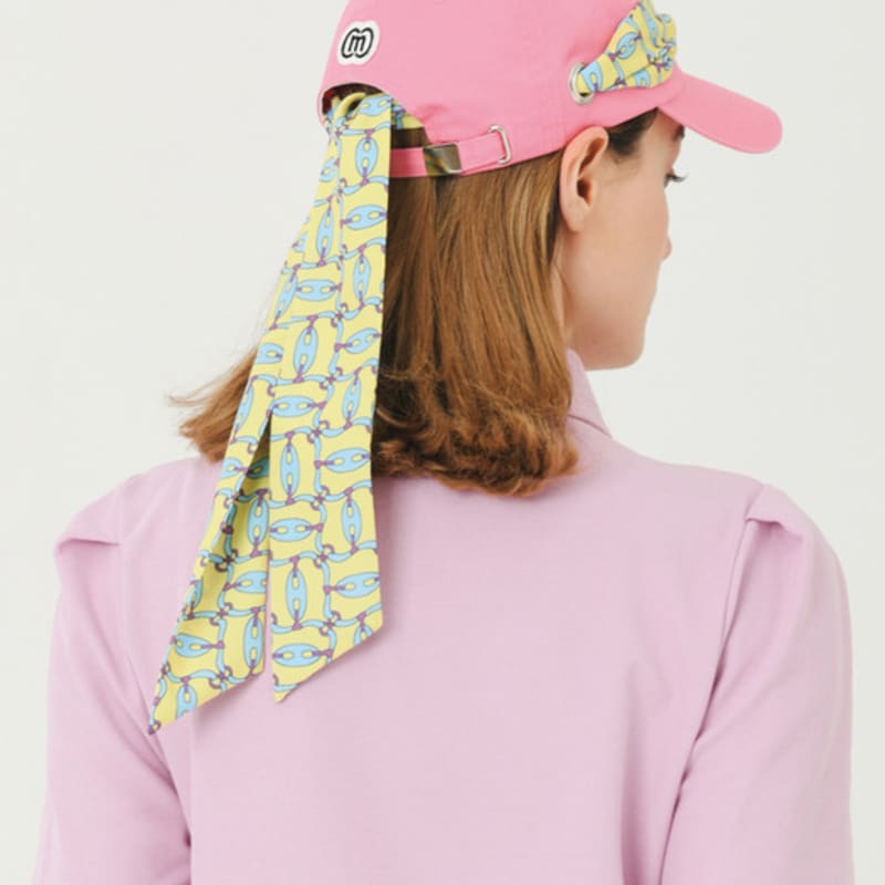 DOYOUKNOWMC ALL SEASON Scarf Ribbon Decoration Soft Type Light Pink Ball Cap