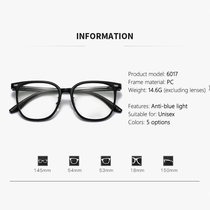Large Frame Face-showing Glasses New High-definition Ultra-light Blue Light Myopia Glasses 6017