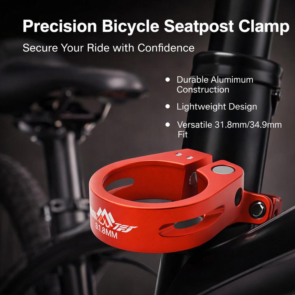 Bicycle Seat Clamp, Rust-resistant, Premium Locking Clip for Alloy Tube