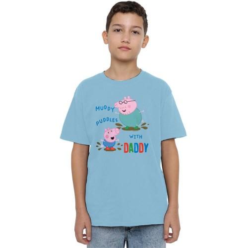 Peppa Pig Childrens/Kids Muddy Puddles With Daddy George T-Shirt