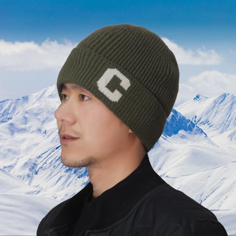 Hat Men's Ear Protector Hat Autumn and Winter Knitted Hat Cashmere Warm Elderly Hat Thickened Wool Hat Light Luxury