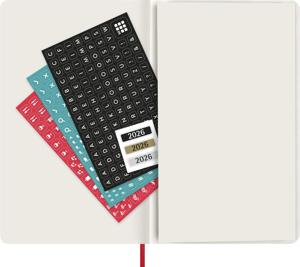 Moleskine 2026 January Weekly Large Size W x 21cm Soft Scarlet DSF212WN3Y26 Planner, Start, 12-Month Diary, (13cm H), Cover, Red,